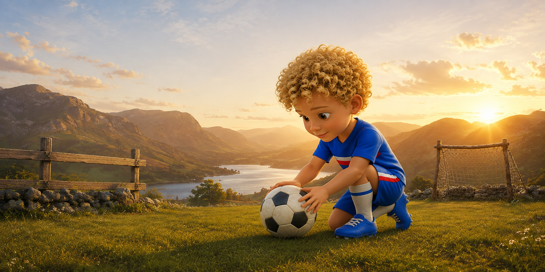 Xavier placed the ball on the grass. He wanted it to go exactly where he meant it to.
